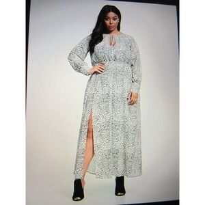 Fashion to Figure Animal Print Maxi Dress Black White Gray Size 2: Brand New